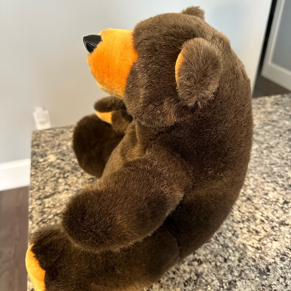 Dark Brown Bear Plush... with golden accents, soft and adorable - Picture 3 of 7